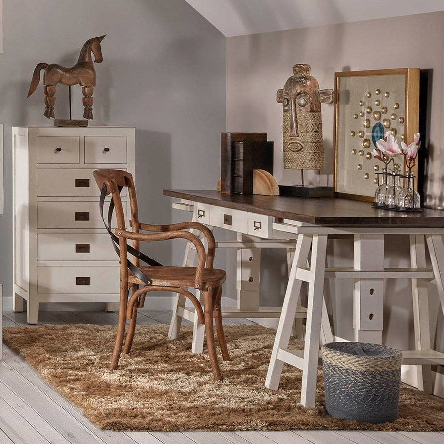 Állítható magasságú, tömör mindifából készült, kézműves íróasztal