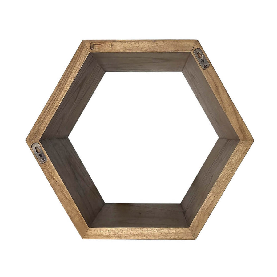 Hatszögletű mindifa falipolc hátoldala – rejtett felfüggesztés részlete