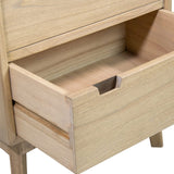 Natúr komódszekrény alsó nyitott polccal – részletfotó