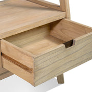 Natúr mindifa állópolc fiókkal – részletfotó a tárolórészről