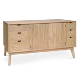 Natúr színű mindifa komód 150x45x80 cm – perspektivikus nézet, Scandi kollekció