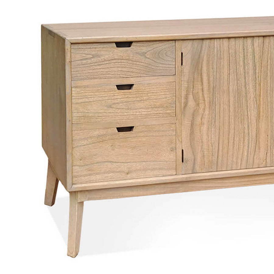 Natúr mindifa komód részletfotó – fiók és faerezet közelről