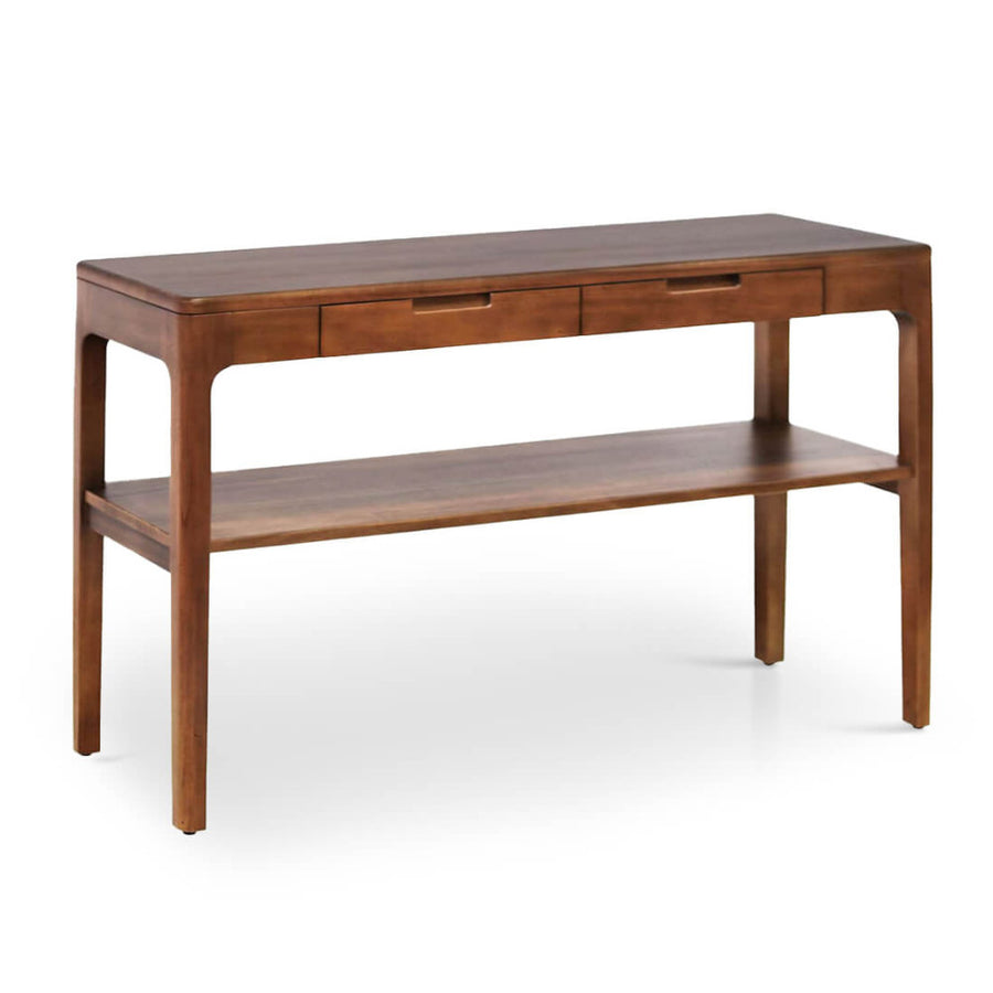 Oporto konzolasztal 120×35×80 cm – frontális nézet, mahagóni fa.