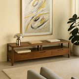 Oporto TV-állvány enteriőrben – modern nappaliban, dekorációval