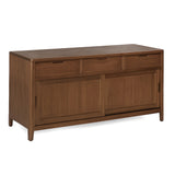 Mahagóni fa tálalószekrény, három fiókkal és tolóajtókkal, előlnézet, Oporto kollekció