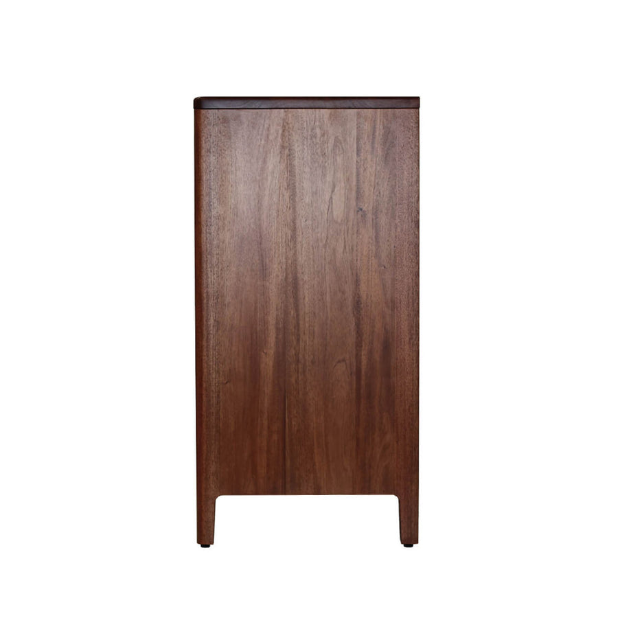 Oporto komód – oldalsó nézet, lakkozott mahagóni fa felület