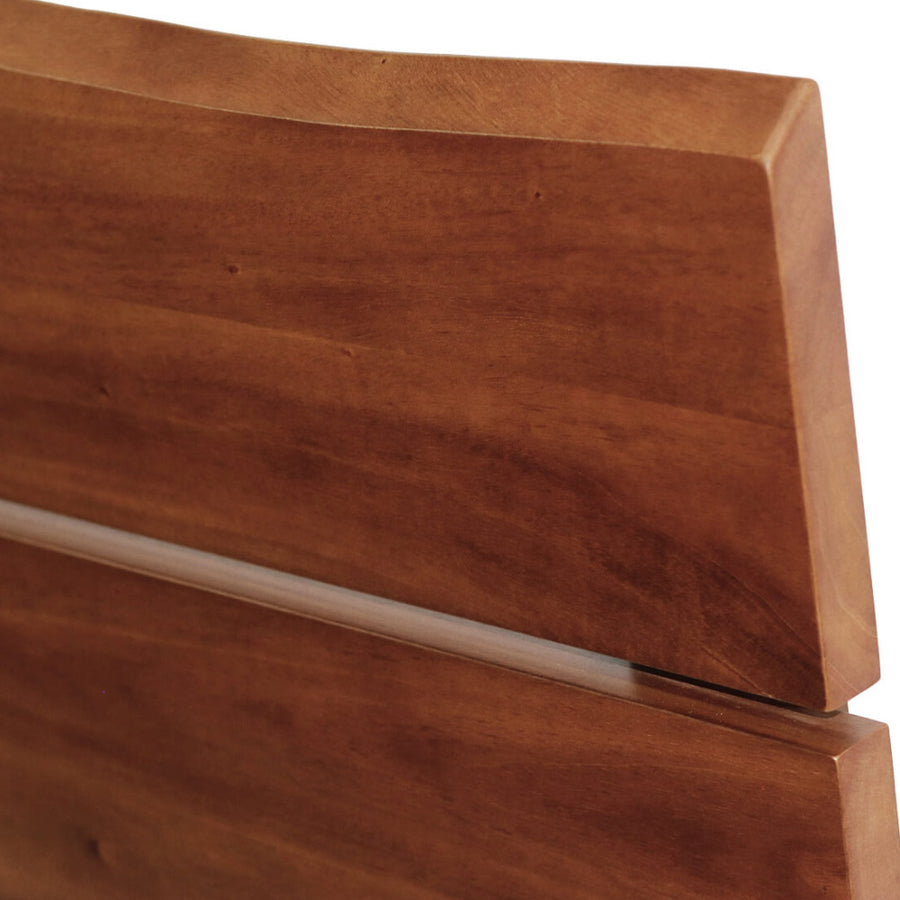 Ágyvég Oporto – felső él részlet, organikus hullámos kontúr, mahagóni felület