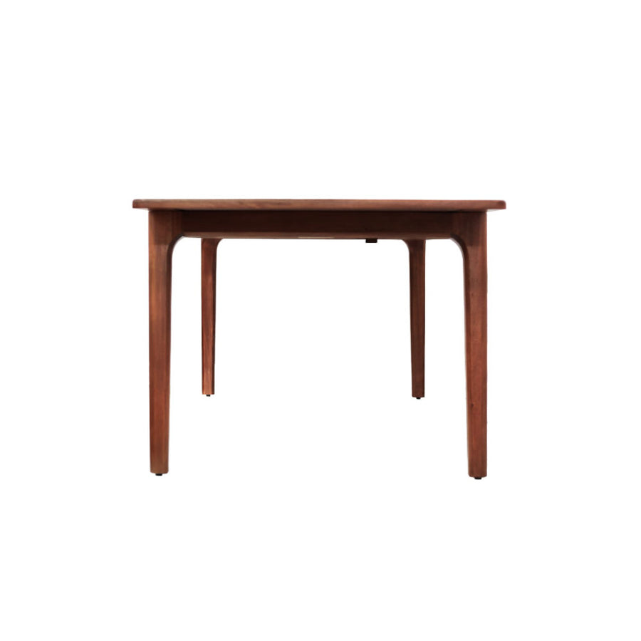 Oporto étkezőasztal – rövid oldalnézet, karcsú mahagóni lábak