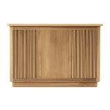 Modern, tömör teakfából és márványból készült bárpult