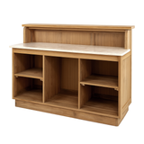 Modern, tömör teakfából és márványból készült bárpult