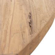 Koloniál stílusú, újrahasznosított teakfából készült, kör formájú étkezőasztal.