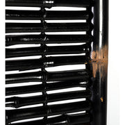 Modern stílusú, antikolt fekete színű, háromszárnyas bambusz térelválasztó paraván.