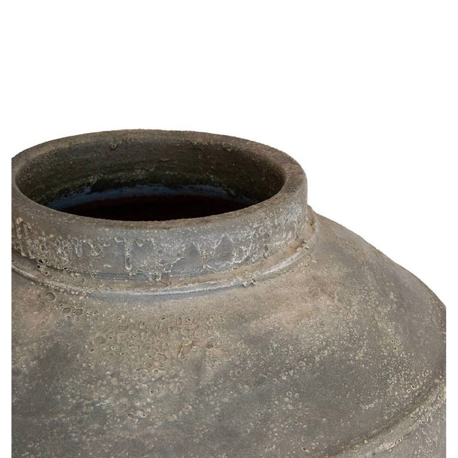 Antik stílusú, óriás méretű, égetett agyagból készült kézműves padlóváza