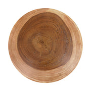 Kortárs stílusú, surafából készült, kisasztal natúr színű asztallapja a látható évgyűrűkkel.