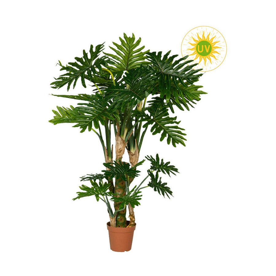 UV-álló, fajellegű, mű filodendron növény műanyag cserépben