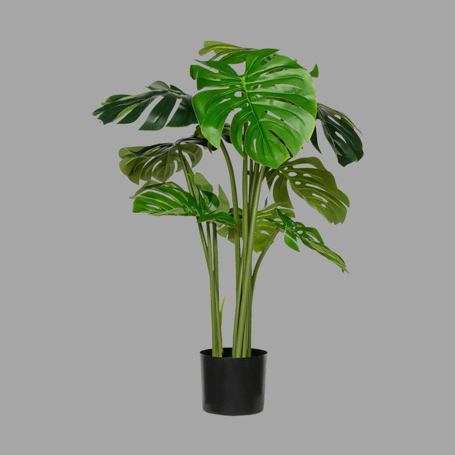 UV-álló, mű filodendron növény fekete műanyag cserépben