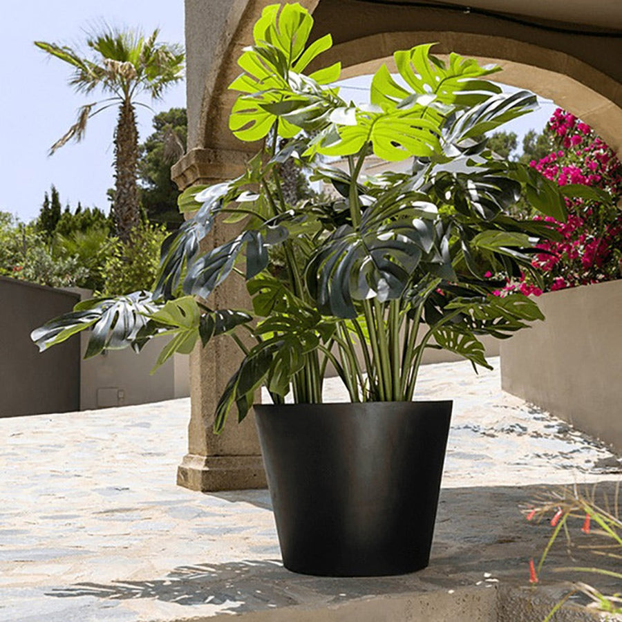 UV-álló, mű filodendron növény fekete műanyag cserépben