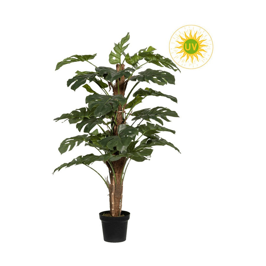 UV-álló, mű filodendron növény fekete műanyag cserépben