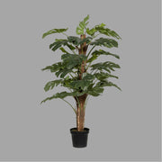 UV-álló, mű filodendron növény fekete műanyag cserépben