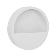 40 cm átmérőjű matt fehér fali kaspó fiberstone anyagból - oldalsó profil nézet.