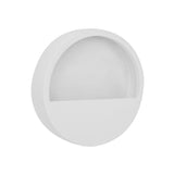 30 cm átmérőjű matt fehér fali kaspó fiberstone anyagból -oldalsó profil nézet.