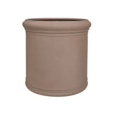 Heritage taupe színű hengeres fiberstone kaspó profilozott peremekkel, Ø 70 × 69 cm