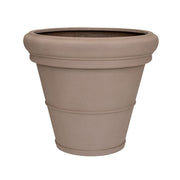 Heritage taupe színű, kúpos fiberstone kaspó Ø90 × 79 cm méretben, a hagyományos agyagcserepek ihlette formával, széles profilozott peremmel és matt felülettel.