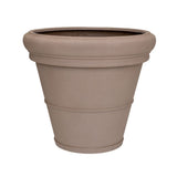Heritage taupe színű, kúpos fiberstone kaspó Ø90 × 79 cm méretben, a hagyományos agyagcserepek ihlette formával, széles profilozott peremmel és matt felülettel.
