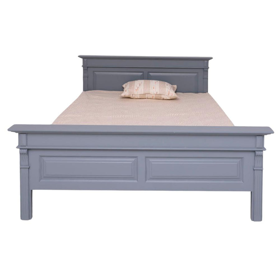 Fenyőfa ágykeret 140x200 cm-es méretben, fix fejtámlával és lábvéggel