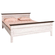 Fenyőfa ágykeret 180x200 cm-es méretben, fix fejtámlával és lábvéggel