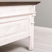 Fenyőfa ágykeret 180x200 cm-es méretben, fix fejtámlával és lábvéggel