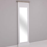 Fenyőfakeretes Maison Shutter falitükör előszobai enteriőrben