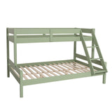 Maison háromszemélyes tömör fenyőfa emeletes ágy 90 × 200 és 140 × 200 cm-es fekvőfelülettel