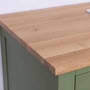 Vidéki stílusú, fenyőfából készült, három elemből álló komplett konyhabútor.