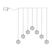 Meleg fehér fényű hópelyhes, karácsonyi ablakdísz LED világítással.