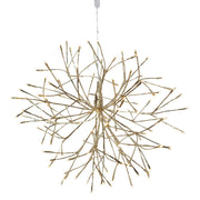 Aranyszínű, gömb formájú, függeszthető karácsonyi ág 120 db LED világítással