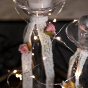 Meleg fehér fényű, 12 LED-es, 110 cm hosszú, rézhuzalos, elemmel működő fényfüzér