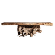 suarfa törzséből készült törzsi stílusú, nagy méretű organikus dohányzóasztal