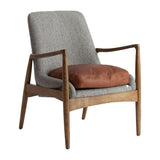 Loft stílusú Elati fotel – perspektivikus nézet, jegenyefenyő váz és bőr ülőpárna