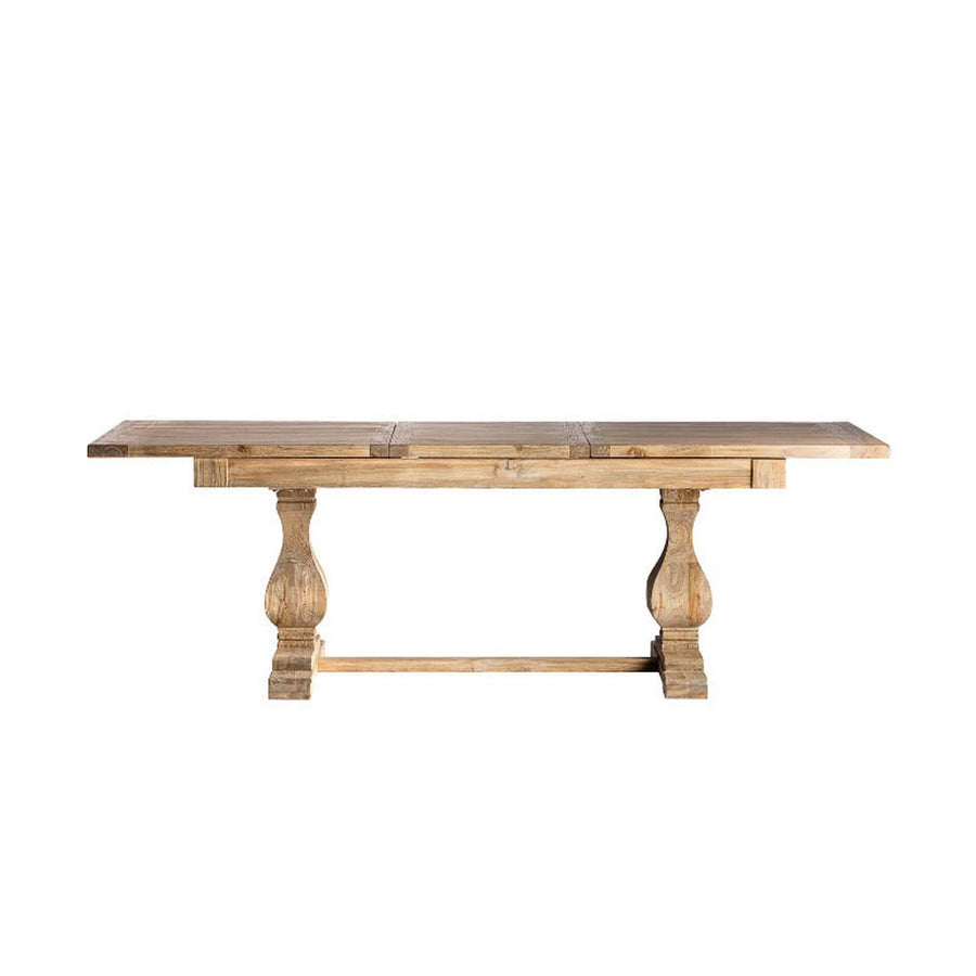 Koloniál stílusú, bővíthető, újrahasznosított szilfából készült étkezőasztal