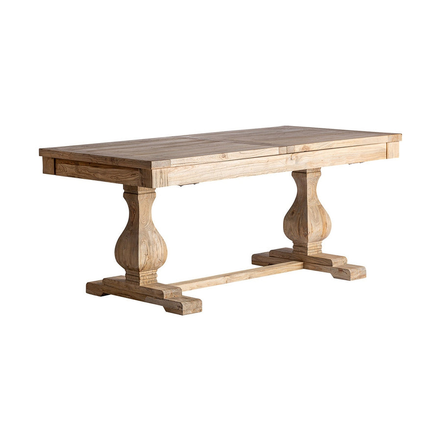 Koloniál stílusú, bővíthető, újrahasznosított szilfából készült étkezőasztal