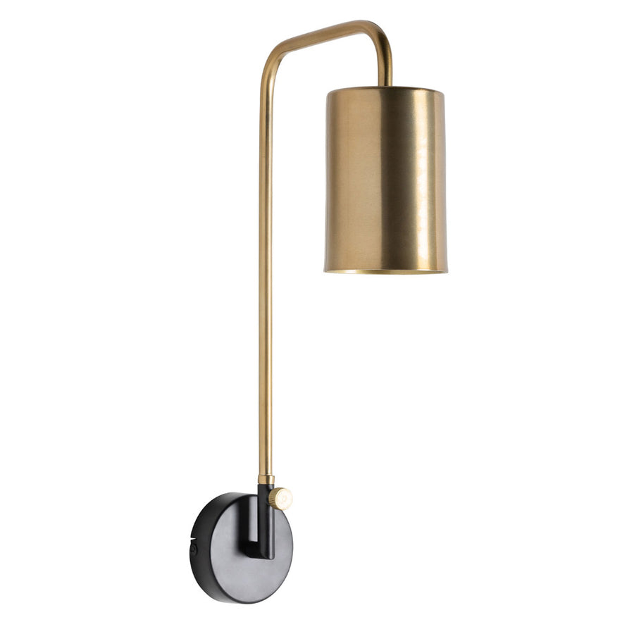 Kortárs stílusú, fekete és aranyszínű, fém falilámpa fémből készült lámpabúrával