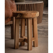 Törzsi stílusú, kézműves, trópusi fából készült ülőke