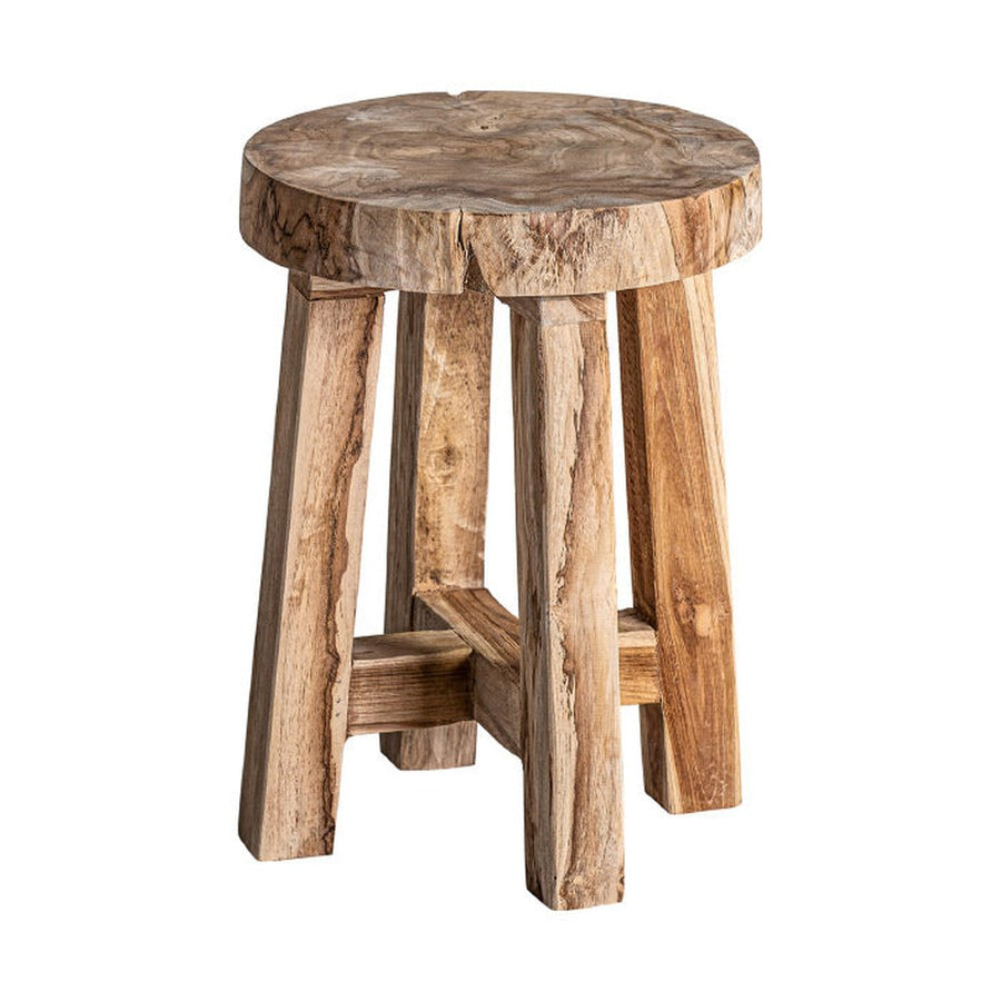 Törzsi stílusú, kézműves, trópusi fából készült ülőke