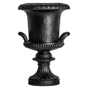 Nagy méretű, fekete színű, kortárs-mediterrán stílusú, terrakotta padlóváza