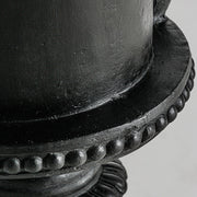 Nagy méretű, fekete színű, kortárs-mediterrán stílusú, terrakotta padlóváza