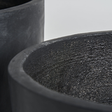 Blaghe fekete terrakotta kaspó szett részlet – természetes textúra