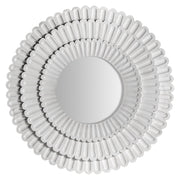 Provanszi stílusú, fehér színű, mangófából készült, kör alakú, design falitükör