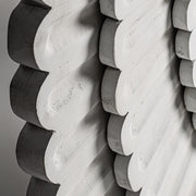 Provanszi stílusú, fehér színű, mangófából készült, kör alakú, design falitükör