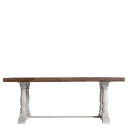 Nagyméretű, provanszi stílusú, szilfából és mangófából készült étkezőasztal.